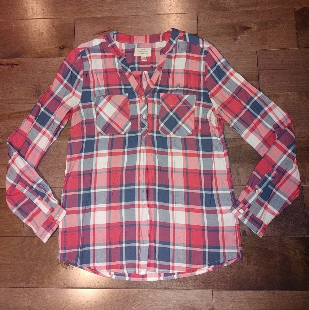 Weatherproof Vintage Original‎ Women's Pink, blue, Red Plaid Long Sleeve …